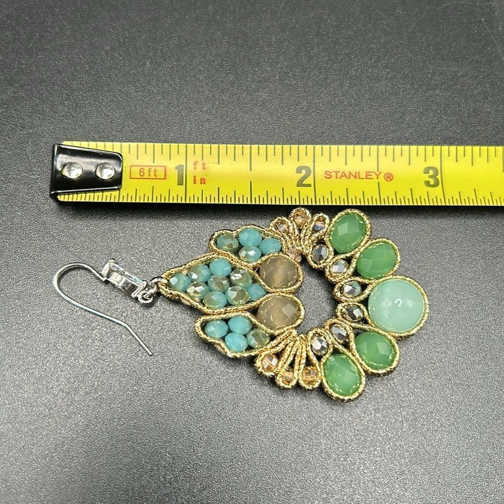 Green Beaded Earrings By Kathy Gelfand - image 6